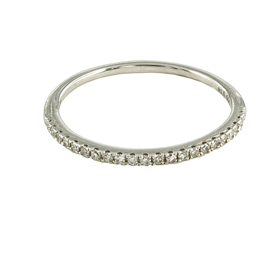 18ct white gold Diamond 0.14cts half eternity Ring size P½